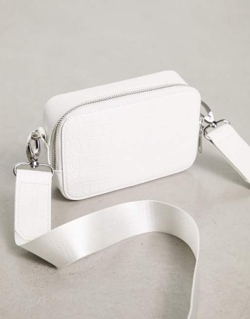 Crossi Faux alligator handbag White