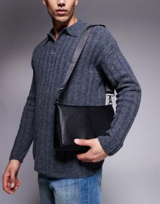 ASOS DESIGN ASOS DESIGN faux leather cross body bag in black
