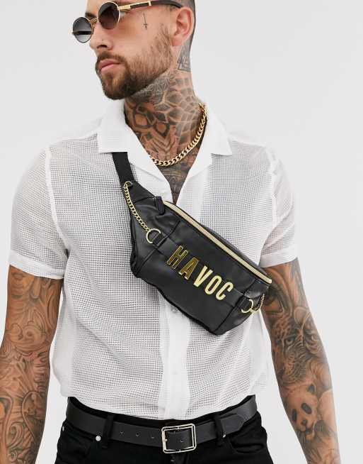 White and gold online bum bag