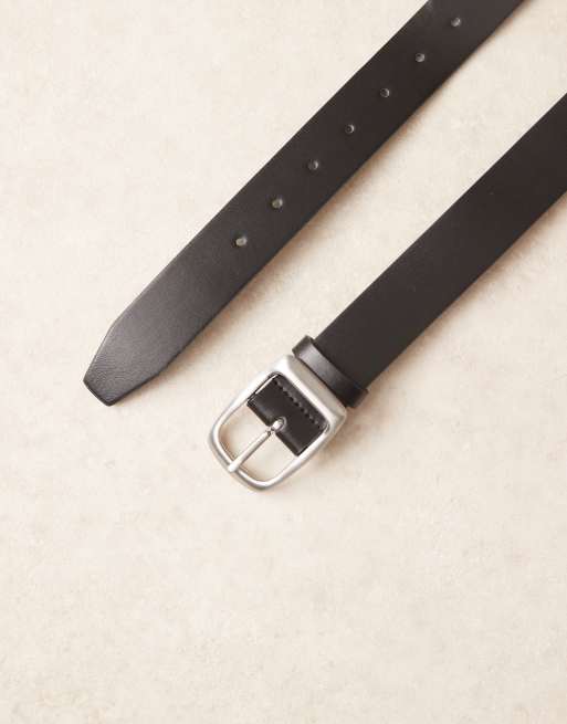 ASOS DESIGN faux leather dressy belt in black, 2 of 3