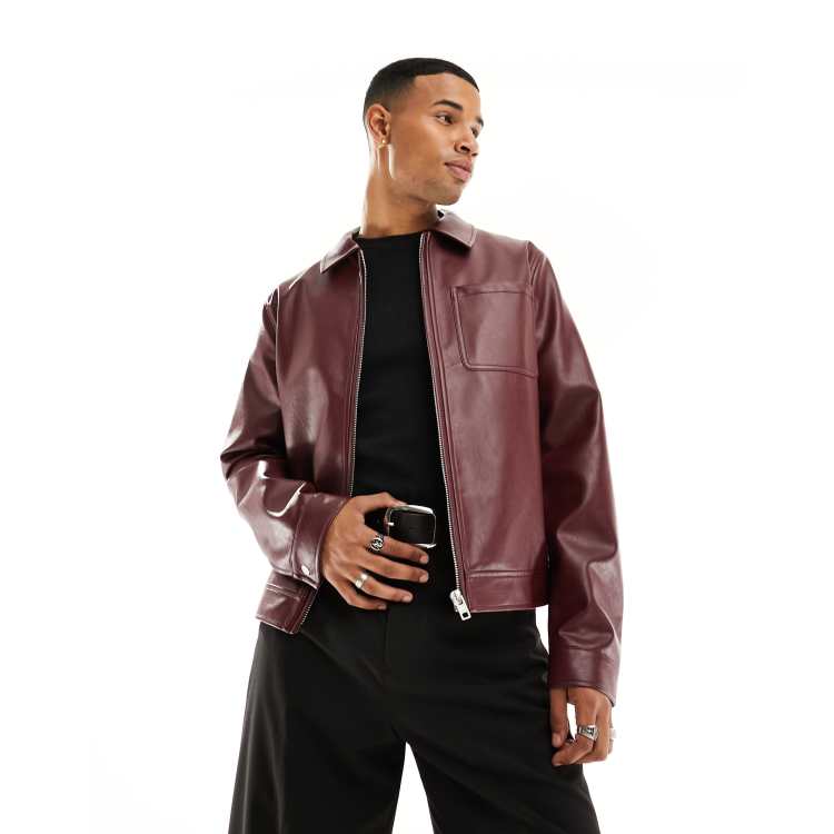 Burgundy Leather Jacket –