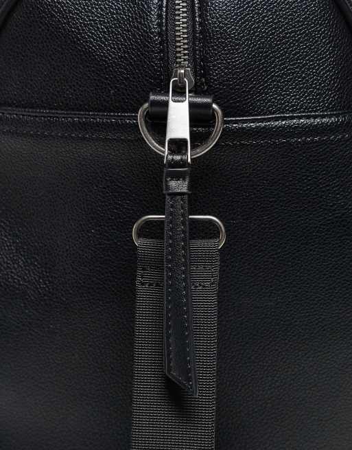 ASOS DESIGN faux leather holdall bag in black, 2 of 4