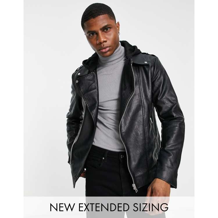 Asos studded leather biker jacket