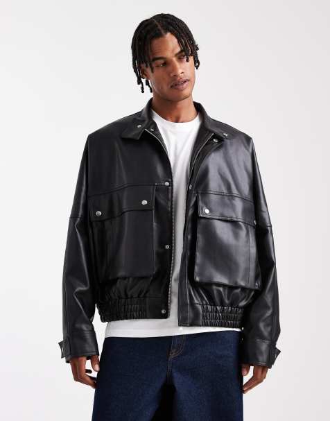 ASOS DESIGN faux leather jacket in black  - view 1