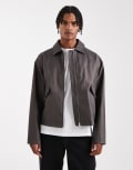 [ASOS DESIGN] ASOS DESIGN faux leather jacket in brown S BROWN