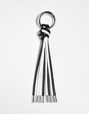 ASOS DESIGN ASOS DESIGN faux leather keyring bag charm in multi-Silver