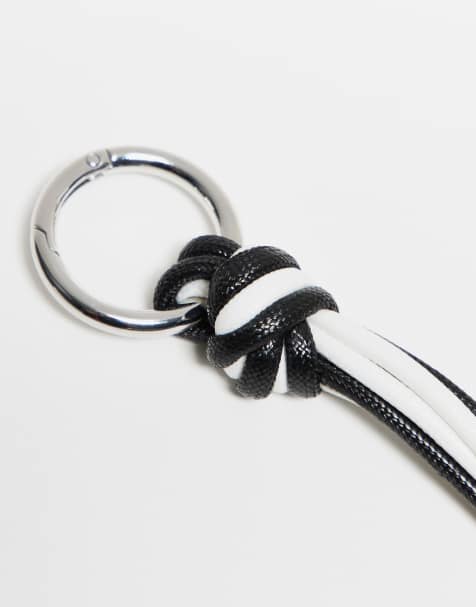 ASOS DESIGN faux leather keyring bag charm in multi - view 2