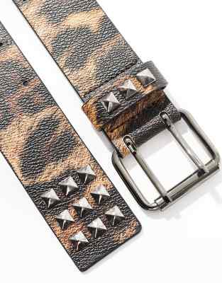 小物 9090 Assort Studs Belt yellow Leopard 9090 Assort Studs Beltイエローレオパード