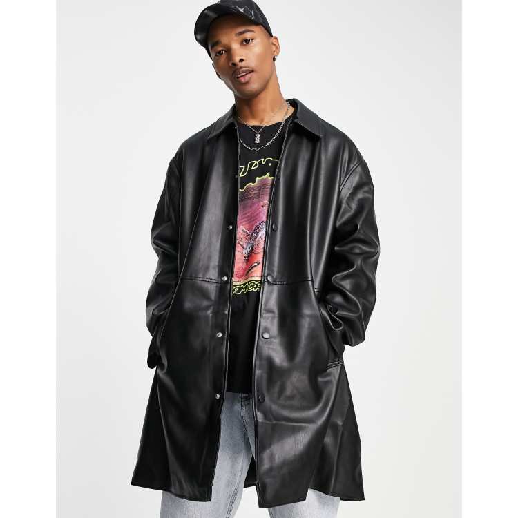 Asos mens black on sale coat