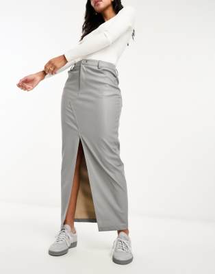 Long leather skirt outlet with front split