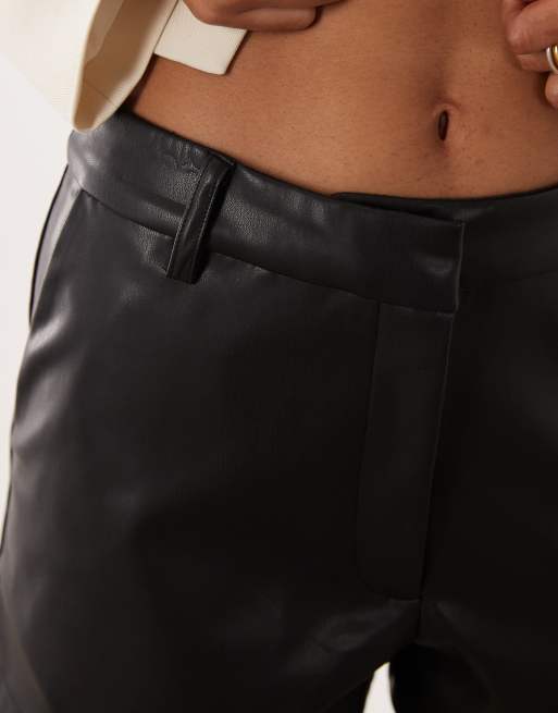 ASOS DESIGN faux leather micro shorts in black, 4 of 5
