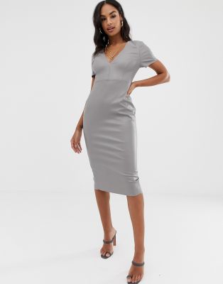 asos grey midi dress