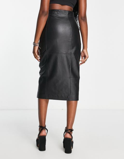 Asos faux leather pencil skirt best sale