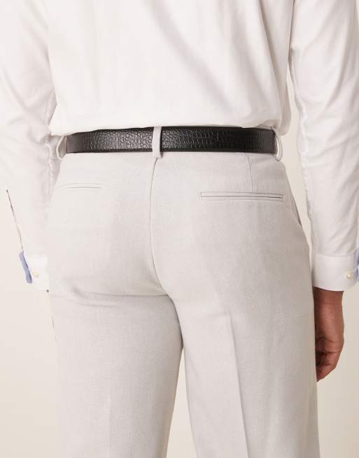 ASOS DESIGN faux leather mock alligator belt in black