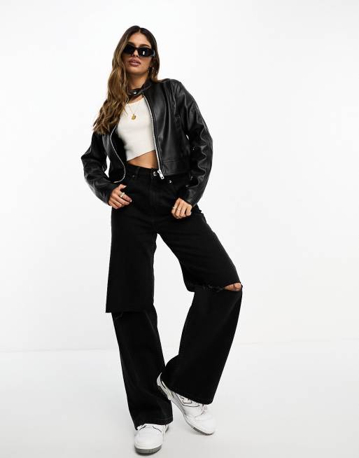 ASOS DESIGN Faux Leather Skinny Biker Pants