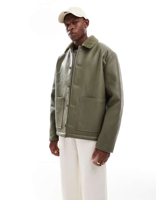 Asos mens borg jacket best sale