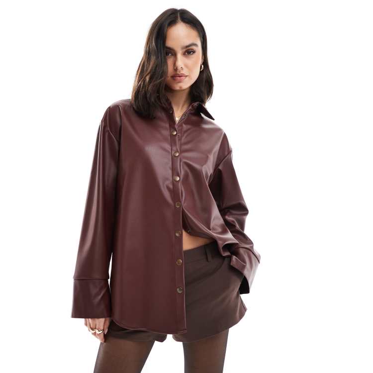 【MSGM】fake leather Puff sleeve イタリア製 MSGM】fake leather Puff sleeve shirtイタリア Boohoo ME