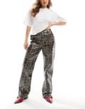 [ASOS DESIGN] ASOS DESIGN faux leather pants in animal print-Multi 18 Animal Print