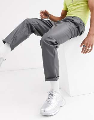 grey leather pants men