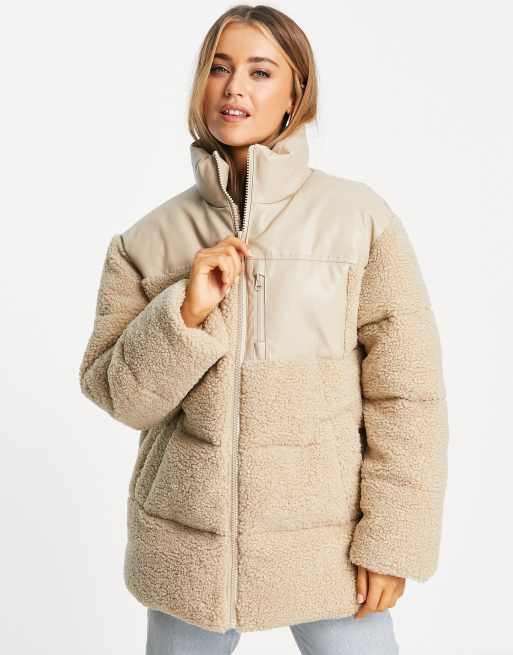 Puffy hot sale fleece jacket