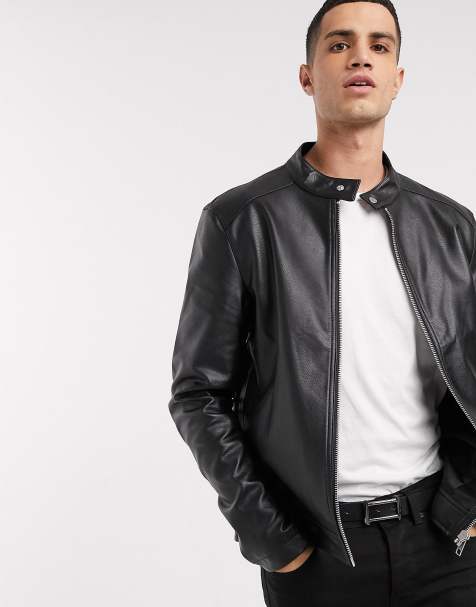 Men S Leather Faux Leather Suede Jackets Asos