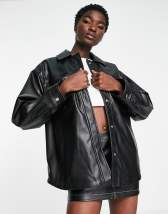 Asos Brand Faux Leather Bomber Jacket With Croc Effect, $85, Asos