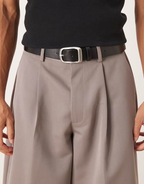 ASOS DESIGN faux-leather smart belt in black - view 1