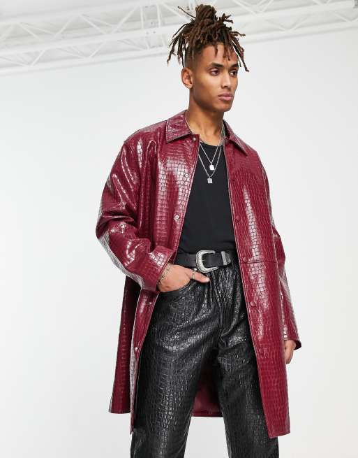 ASOS Faux-Leather Bomber Jacket in Metallic for Men