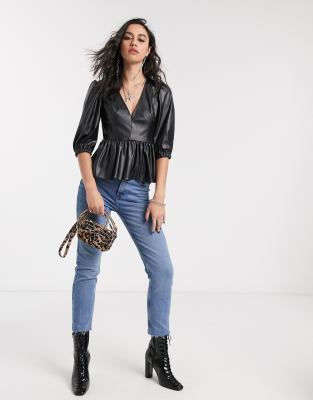 asos leather top