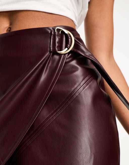 Faux suede burgundy outlet skirt