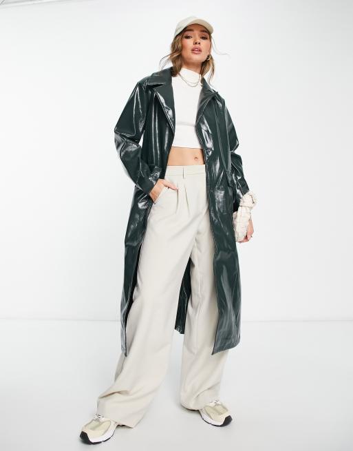 Asos vinyl coat best sale