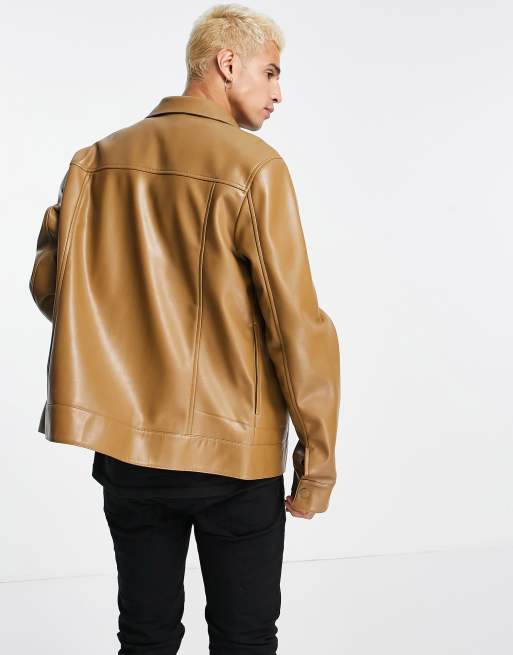 Tan clearance pleather jacket