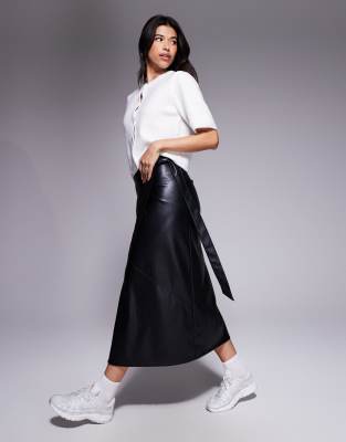 Leather Wrap Skirt Boohoo Leather Skirt Faux Leather Wrap Dress Boohoo  Black Leather Dress Plus Size
