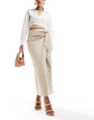 White company outlet leather wrap skirt