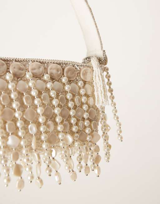 ASOS DESIGN faux pearl drop shoulder bag in off white, 3 of 4