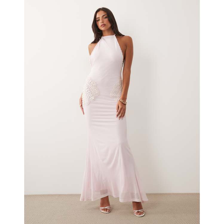 asos design pearl embellished satin maxi dress - Faux-Pearl - Women - Polyester/Spandex - 0 US Fringe dress Date Night Dresses | PINK25 The exquisite faux Velvet Colors:Dark Olive 860