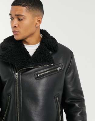 asos shearling jacket mens