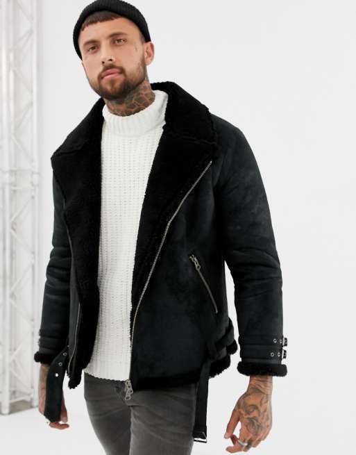 Shearling jacket clearance mens asos