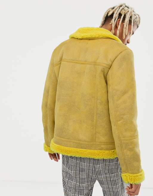 Yeezy shearling jacket store yellow