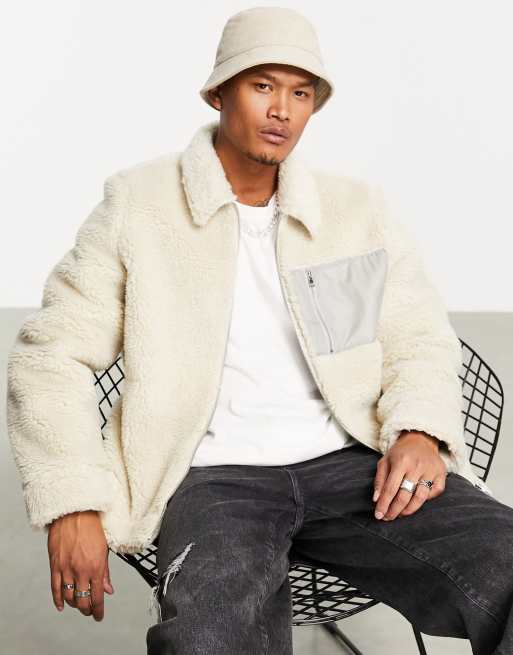 Faux on sale shearling men