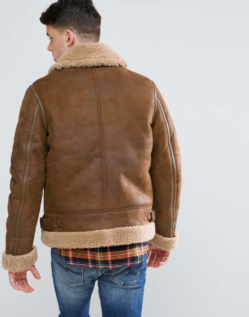 Asos shearling 2024 jacket mens