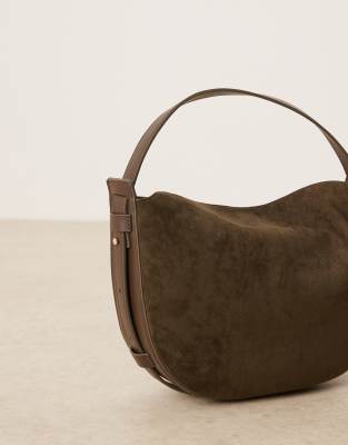 Asos Design Faux Suede Adjustable Sling Crossbody Bag