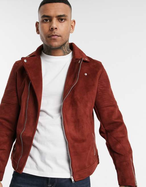 Asos faux hotsell suede biker jacket