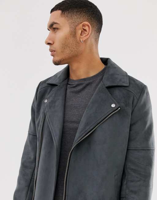 Asos faux outlet suede biker jacket