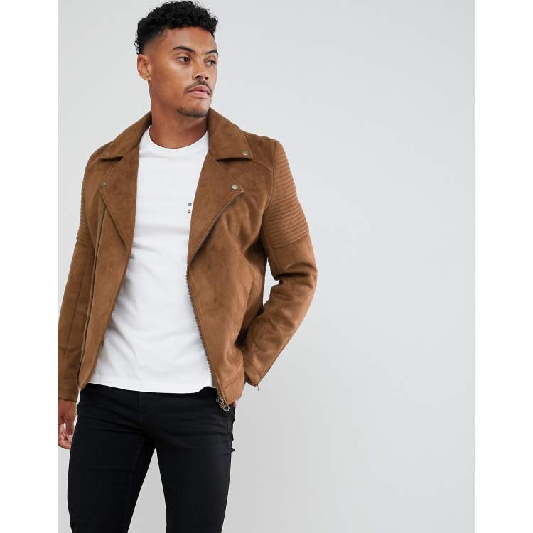 Mens suede motorcycle outlet jacket