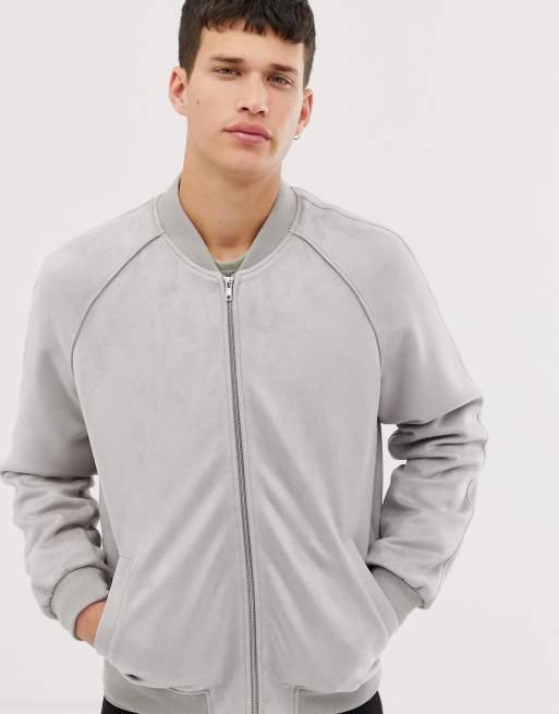 Asos grey hot sale suede jacket