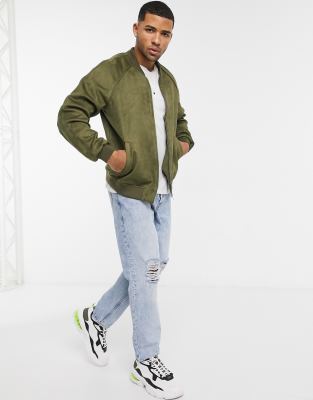 khaki bomber jacket asos