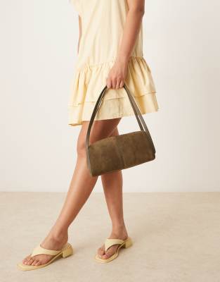 Asos Design Faux Suede Bowler Shoulder Bag