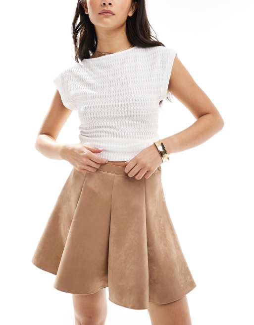 Faux suede skirt tan best sale