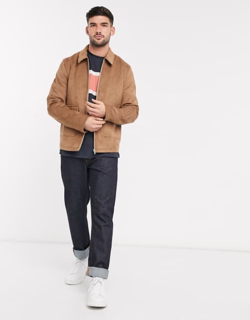 Faux suede harrington on sale jacket